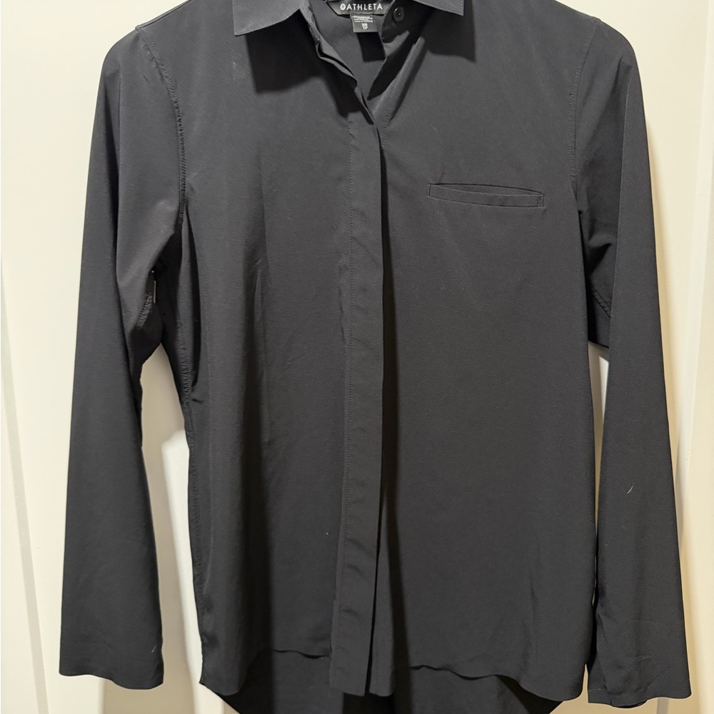 Athleta Woman’s Black Button-Down Long Sleeve Shirt